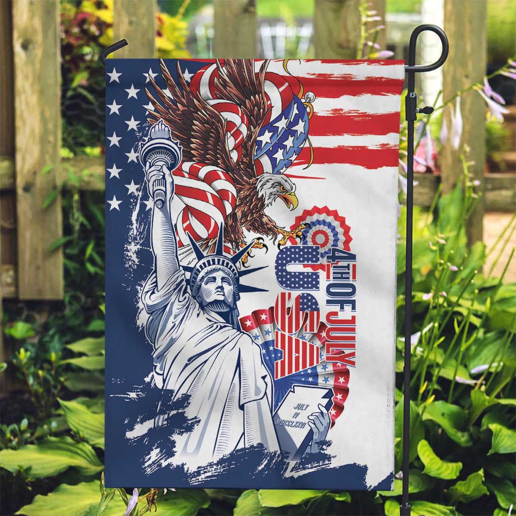 United States 4th Of July Garden Flag USA Eagle Statue Of Librerty