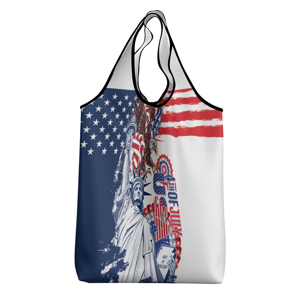 United States 4th Of July Grocery Bag USA Eagle Statue Of Librerty
