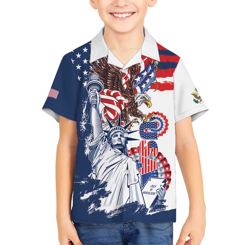 United States 4th Of July Hawaiian Shirt USA Eagle Statue Of Librerty