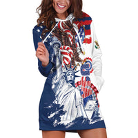 United States 4th Of July Hoodie Dress USA Eagle Statue Of Librerty