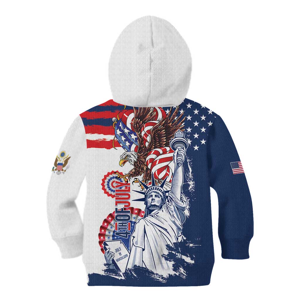 United States 4th Of July Kid Hoodie USA Eagle Statue Of Librerty
