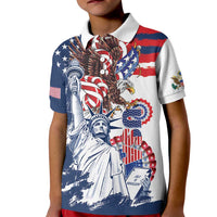 United States 4th Of July Kid Polo Shirt USA Eagle Statue Of Librerty