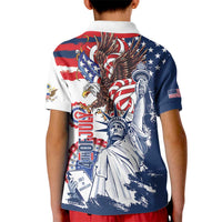 United States 4th Of July Kid Polo Shirt USA Eagle Statue Of Librerty