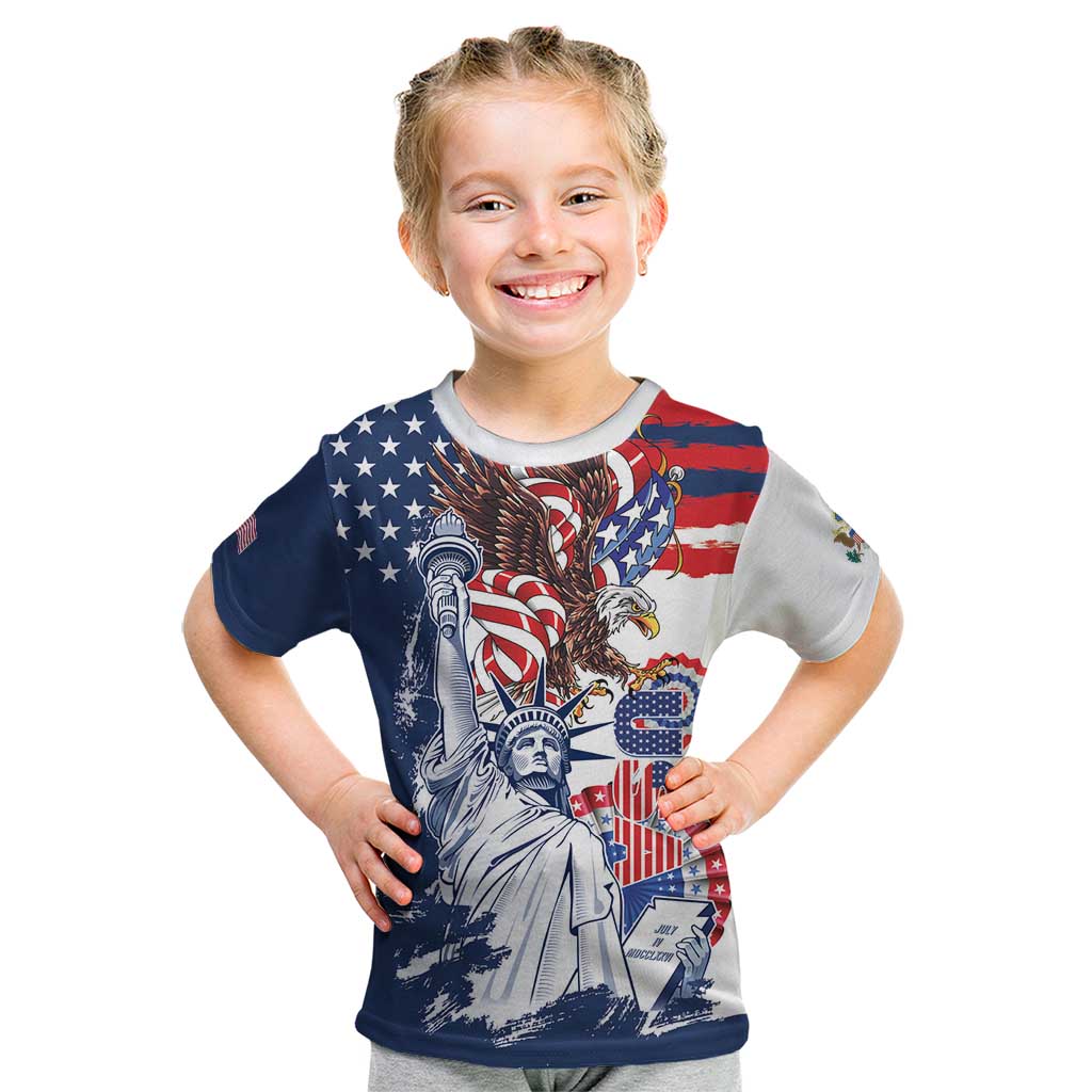 United States 4th Of July Kid T Shirt USA Eagle Statue Of Librerty