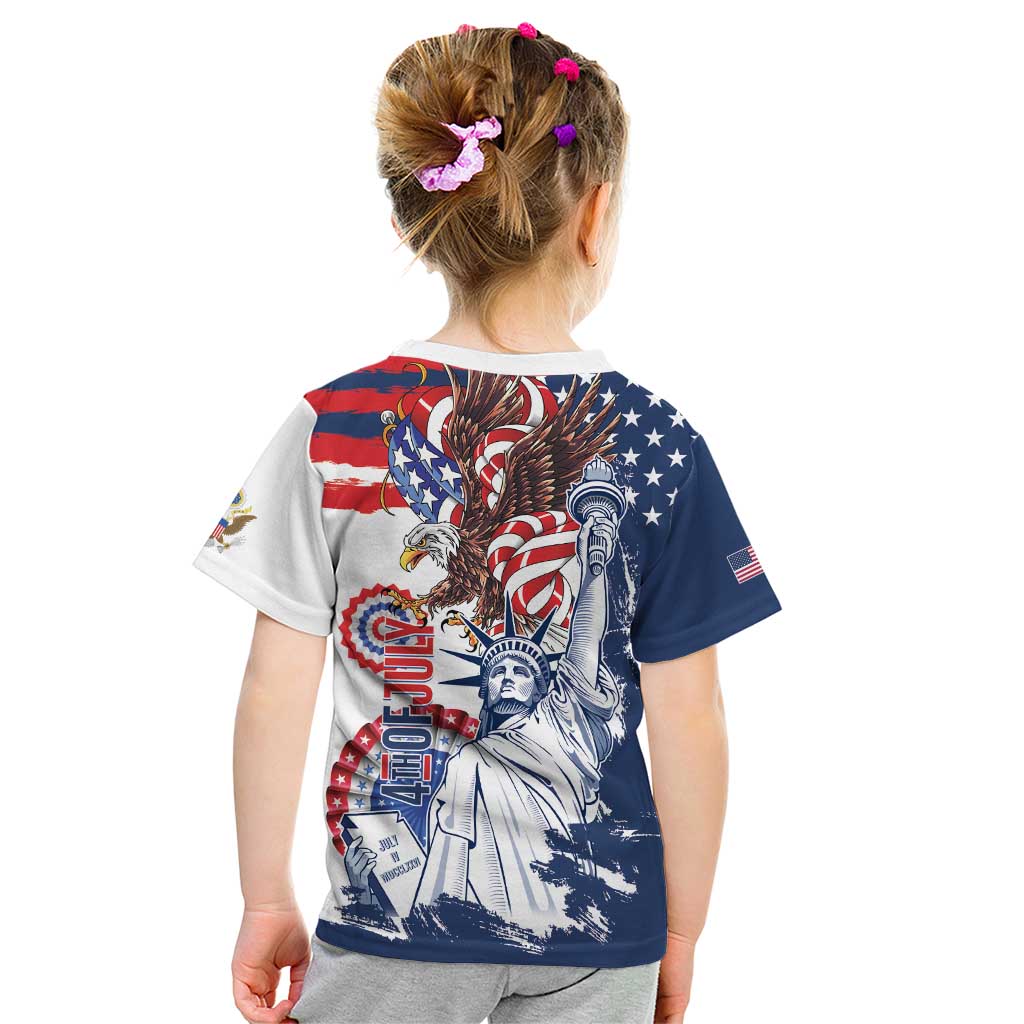 United States 4th Of July Kid T Shirt USA Eagle Statue Of Librerty