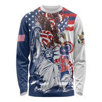 United States 4th Of July Long Sleeve Shirt USA Eagle Statue Of Librerty