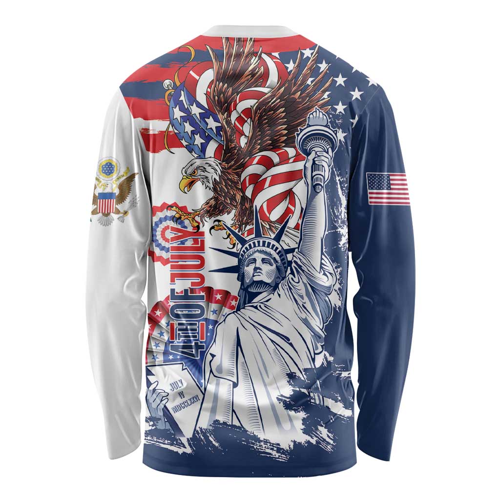 United States 4th Of July Long Sleeve Shirt USA Eagle Statue Of Librerty