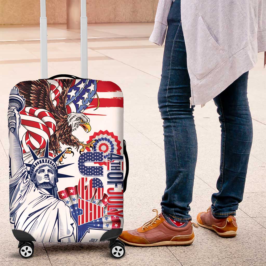 United States 4th Of July Luggage Cover USA Eagle Statue Of Librerty