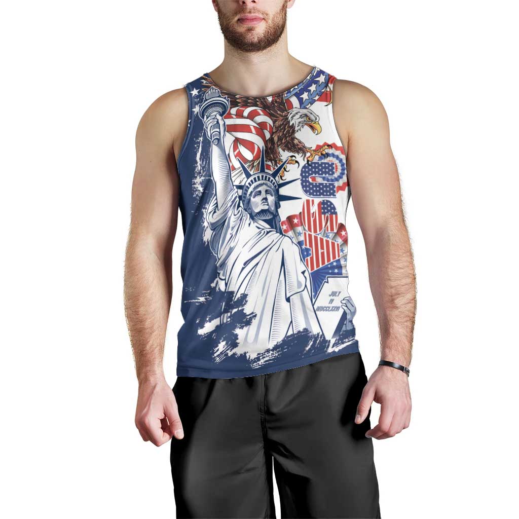 United States 4th Of July Men Tank Top USA Eagle Statue Of Librerty