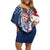 United States 4th Of July Off Shoulder Short Dress USA Eagle Statue Of Librerty