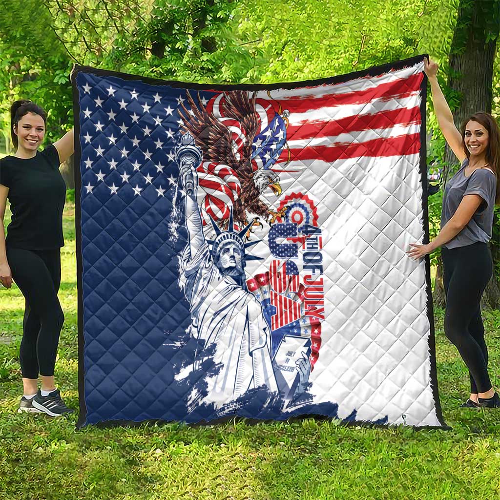 United States 4th Of July Quilt USA Eagle Statue Of Librerty