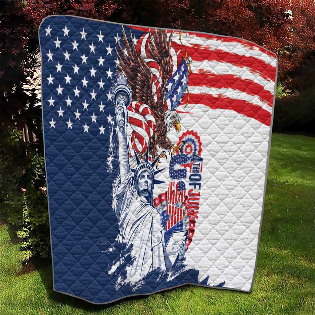 United States 4th Of July Quilt USA Eagle Statue Of Librerty