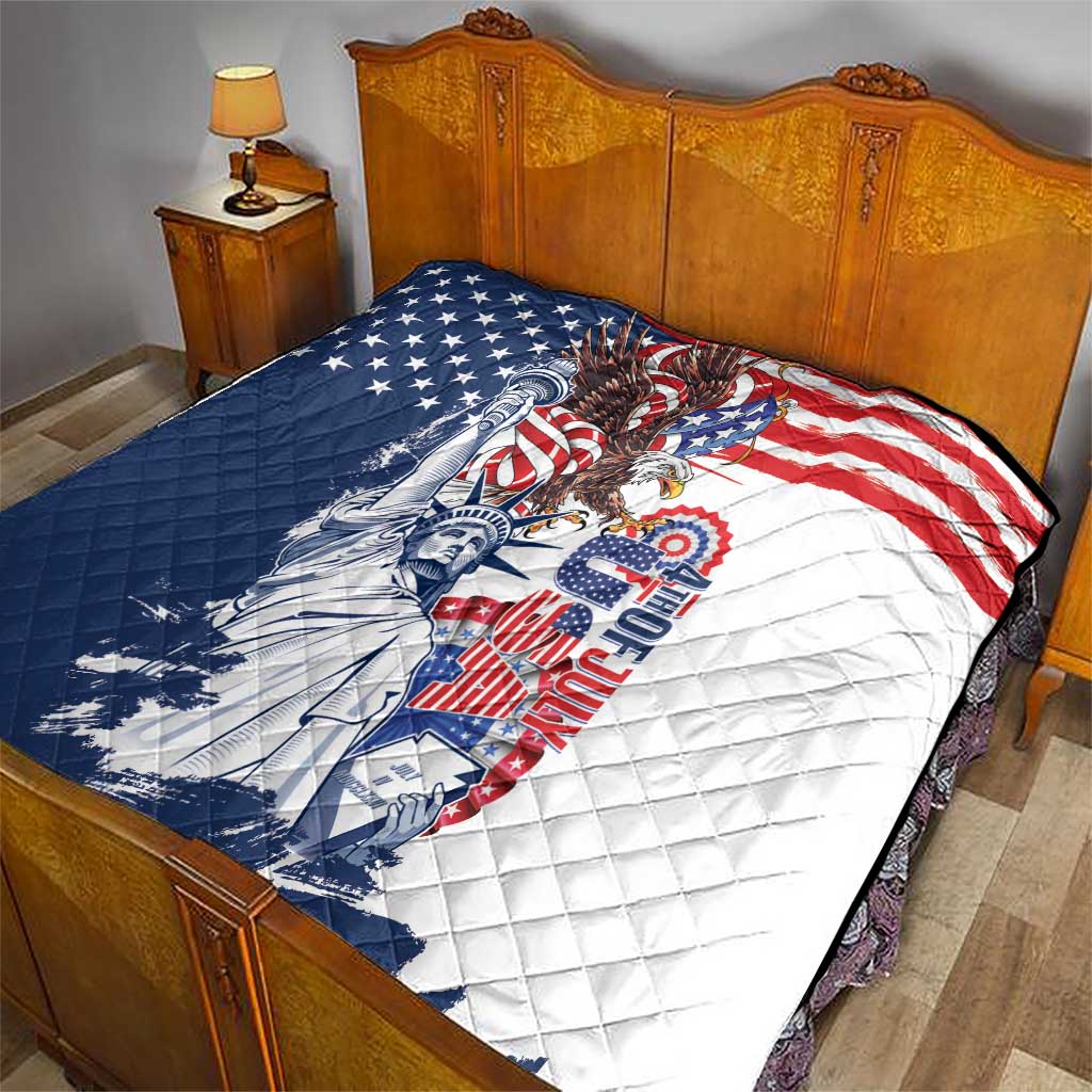 United States 4th Of July Quilt USA Eagle Statue Of Librerty