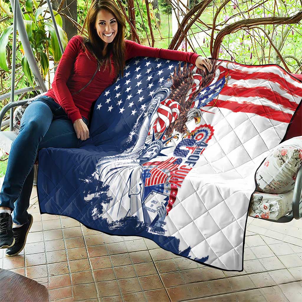 United States 4th Of July Quilt USA Eagle Statue Of Librerty