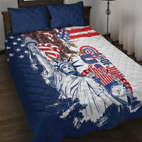 United States 4th Of July Quilt Bed Set USA Eagle Statue Of Librerty