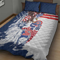 United States 4th Of July Quilt Bed Set USA Eagle Statue Of Librerty