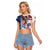 United States 4th Of July Raglan Cropped T Shirt USA Eagle Statue Of Librerty