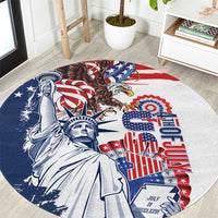 United States 4th Of July Round Carpet USA Eagle Statue Of Librerty