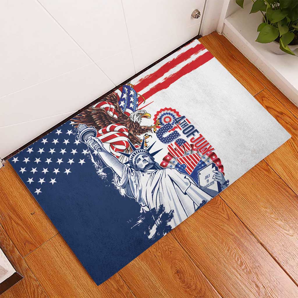 United States 4th Of July Rubber Doormat USA Eagle Statue Of Librerty
