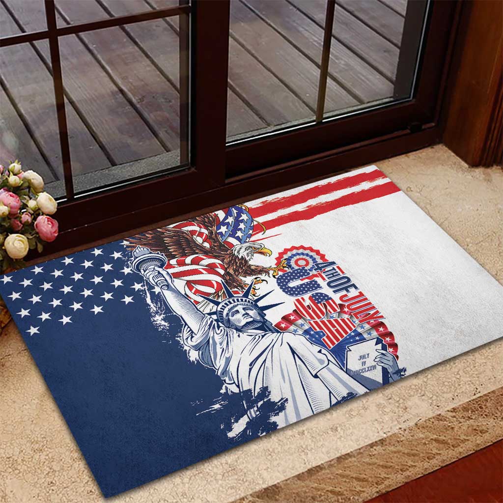 United States 4th Of July Rubber Doormat USA Eagle Statue Of Librerty