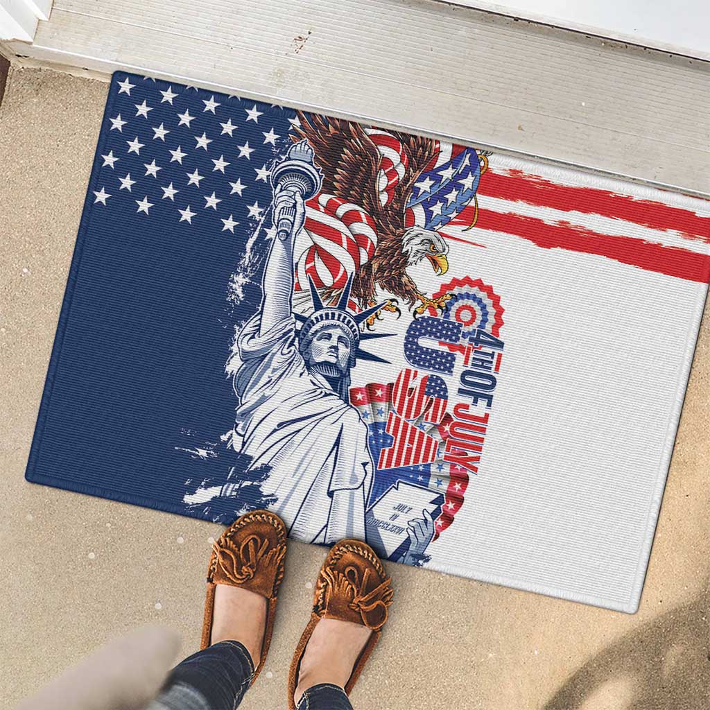 United States 4th Of July Rubber Doormat USA Eagle Statue Of Librerty