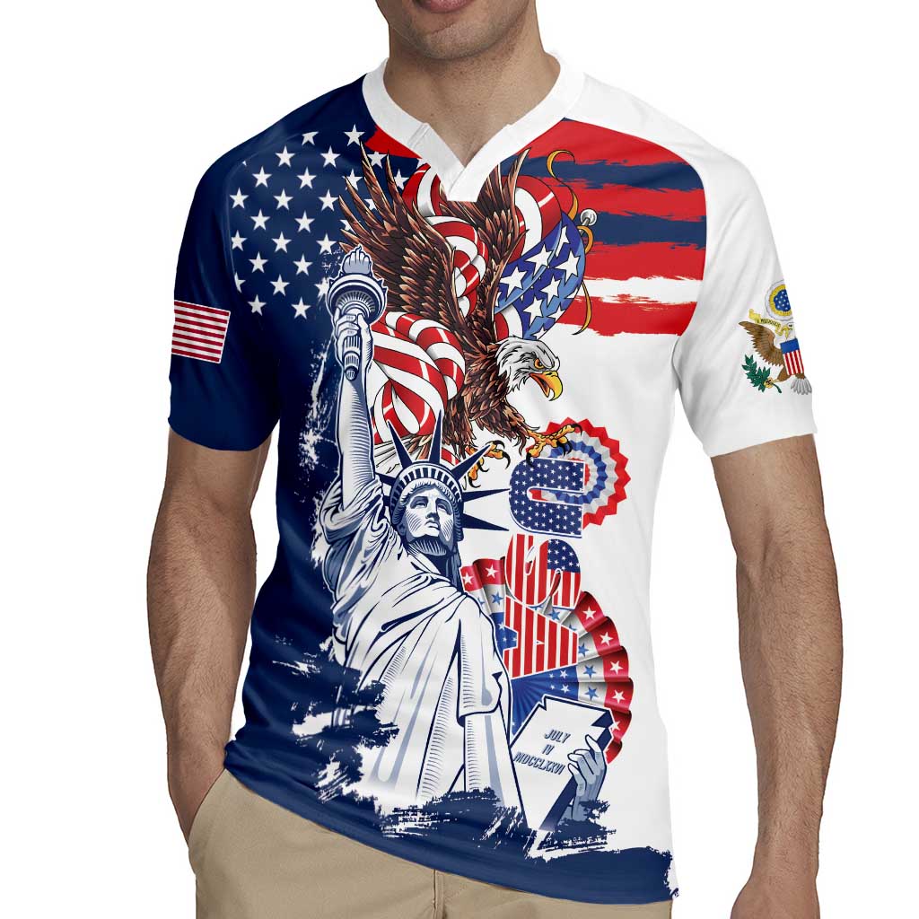 United States 4th Of July Rugby Jersey USA Eagle Statue Of Librerty