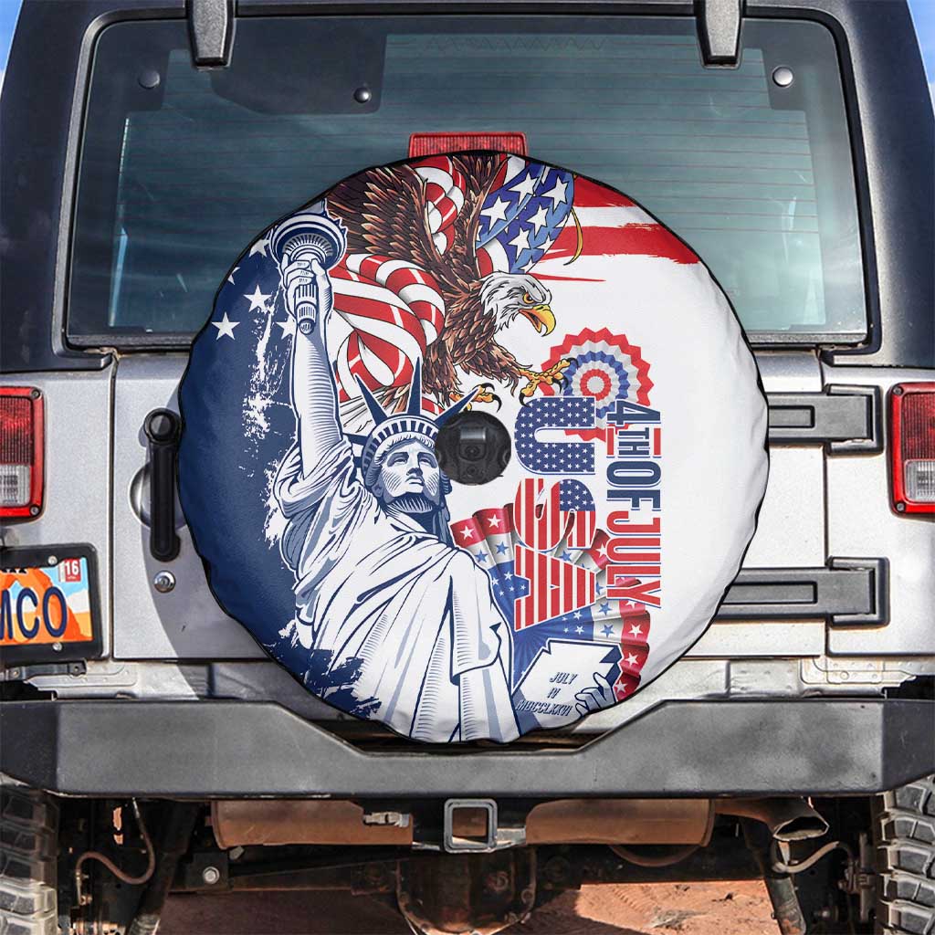 United States 4th Of July Spare Tire Cover USA Eagle Statue Of Librerty