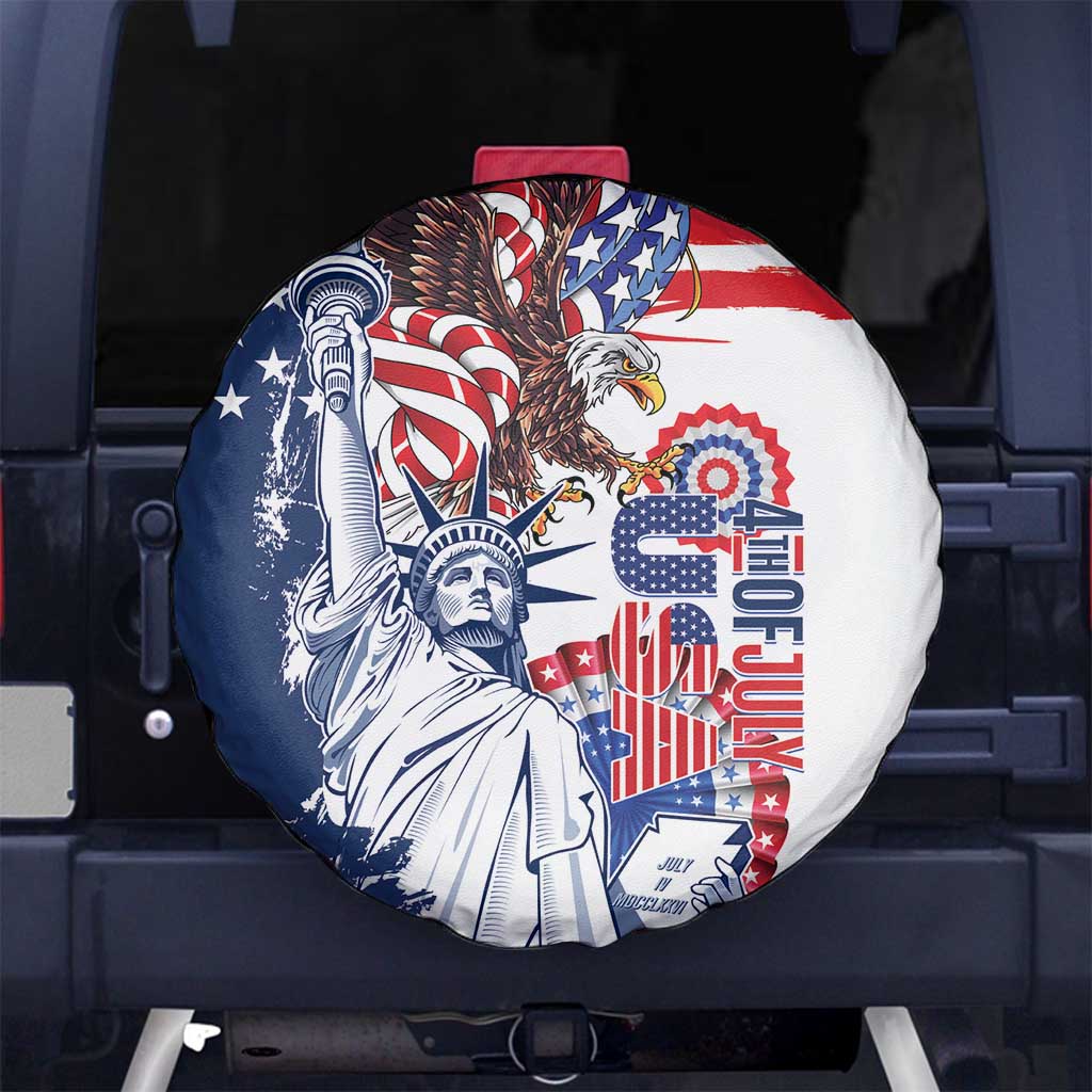United States 4th Of July Spare Tire Cover USA Eagle Statue Of Librerty