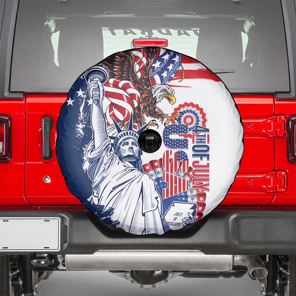 United States 4th Of July Spare Tire Cover USA Eagle Statue Of Librerty