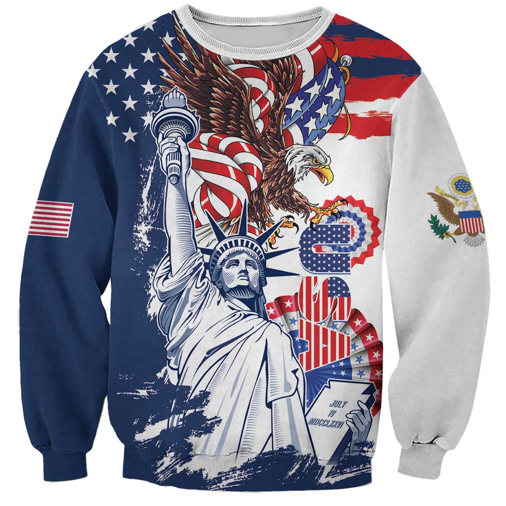 United States 4th Of July Sweatshirt USA Eagle Statue Of Librerty
