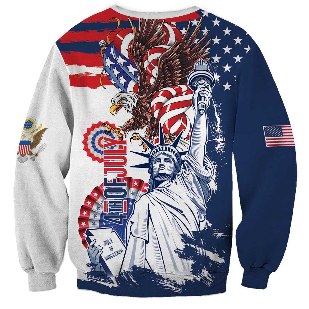 United States 4th Of July Sweatshirt USA Eagle Statue Of Librerty