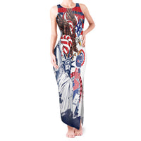 United States 4th Of July Tank Maxi Dress USA Eagle Statue Of Librerty