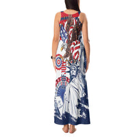 United States 4th Of July Tank Maxi Dress USA Eagle Statue Of Librerty