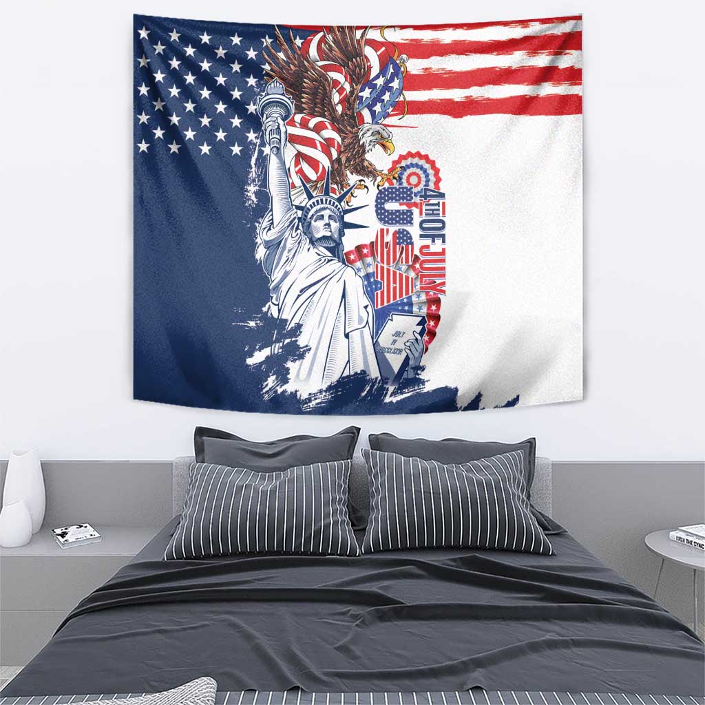 United States 4th Of July Tapestry USA Eagle Statue Of Librerty