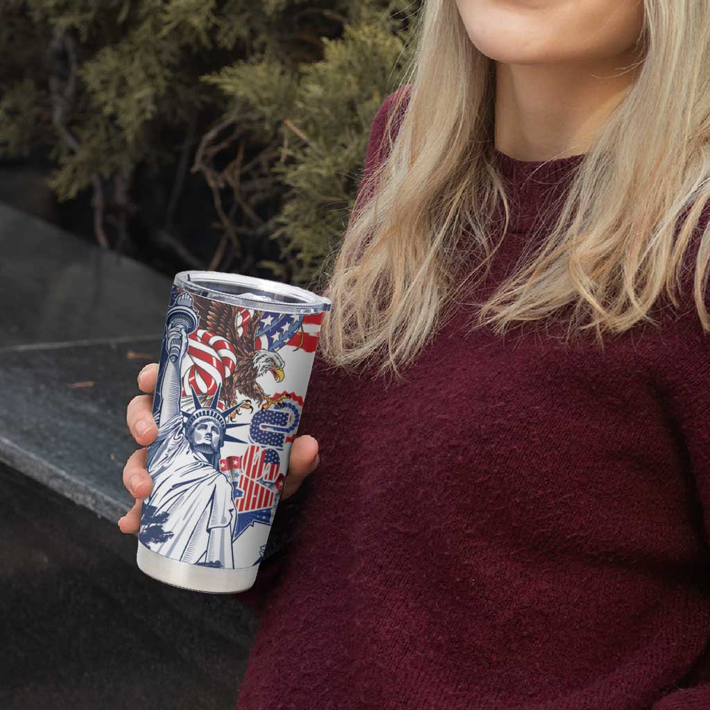 United States 4th Of July Tumbler Cup USA Eagle Statue Of Librerty