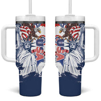 United States 4th Of July Tumbler With Handle USA Eagle Statue Of Librerty