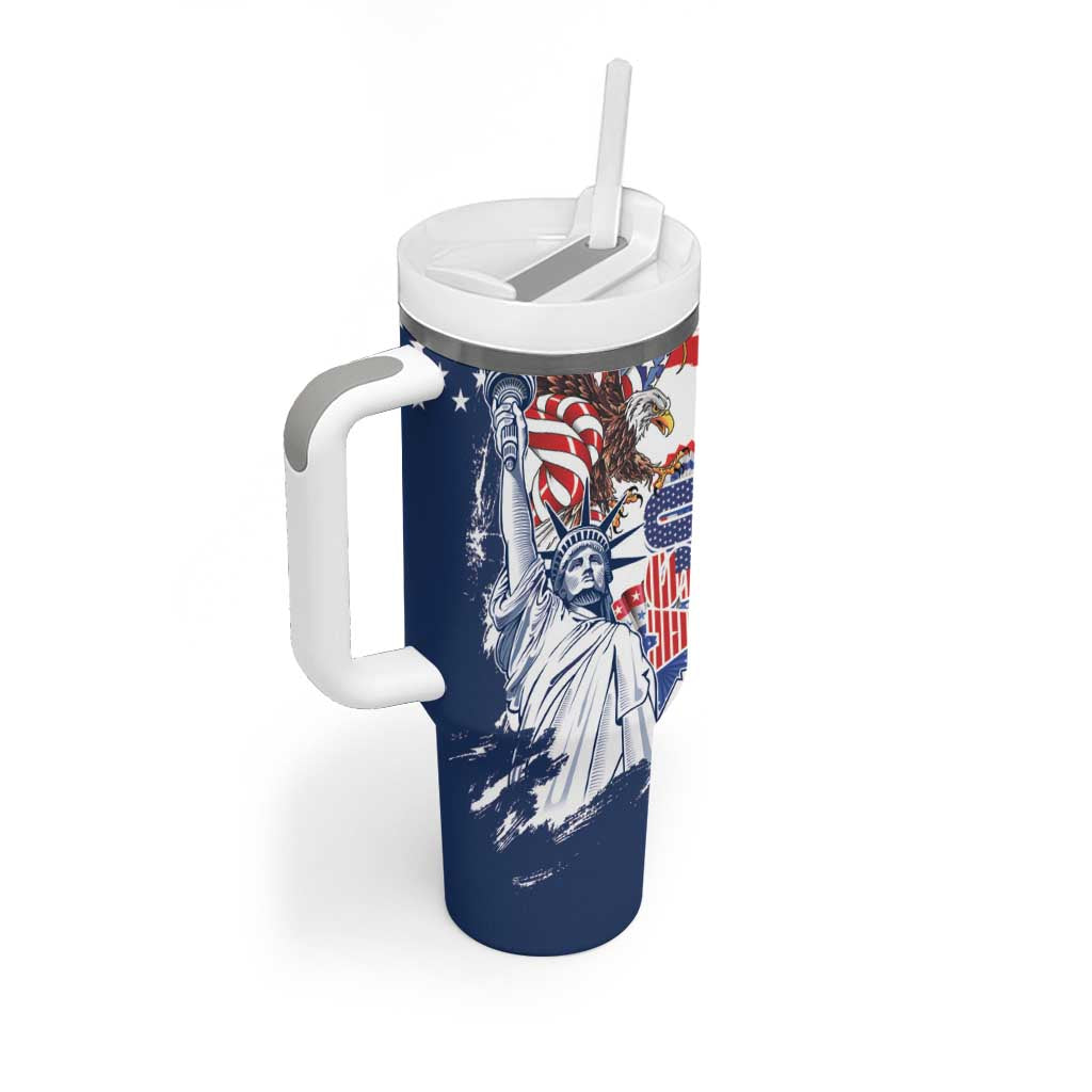 United States 4th Of July Tumbler With Handle USA Eagle Statue Of Librerty