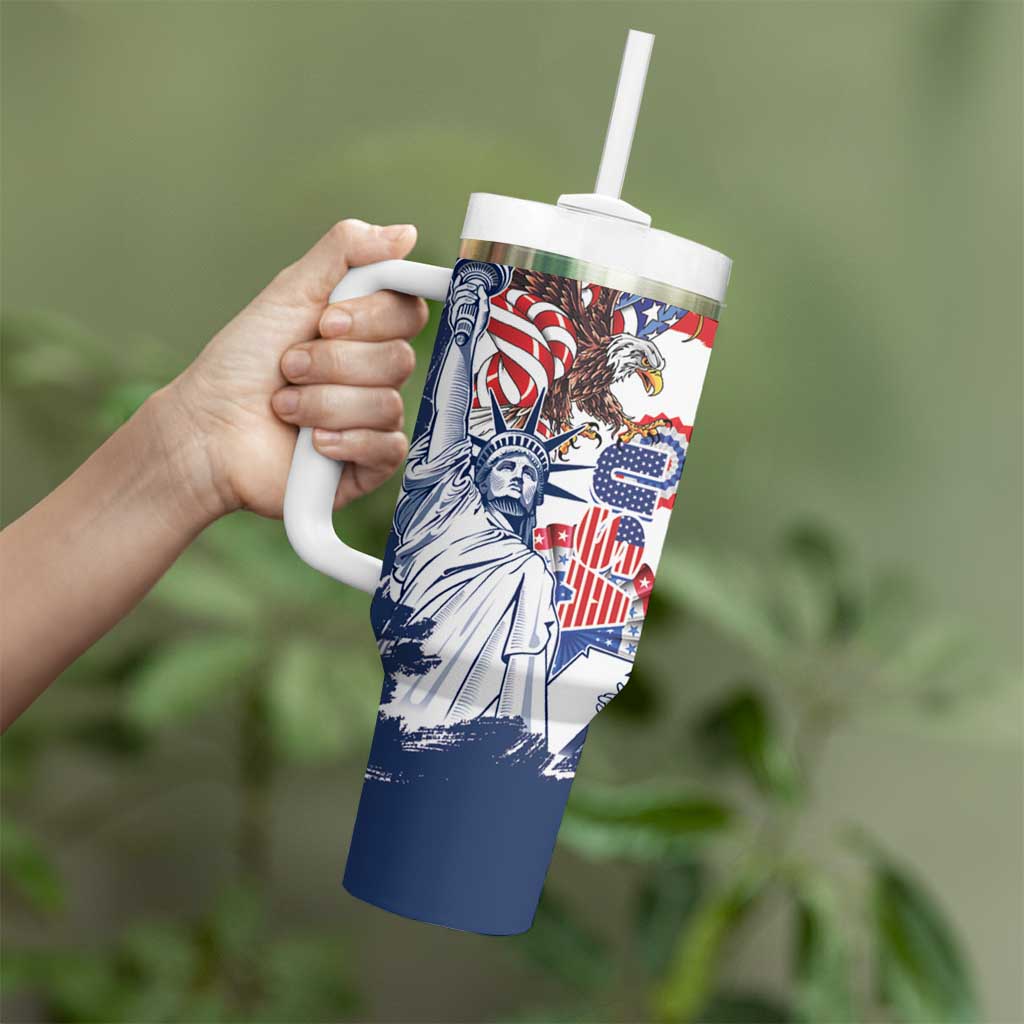 United States 4th Of July Tumbler With Handle USA Eagle Statue Of Librerty