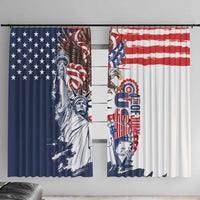 United States 4th Of July Window Curtain USA Eagle Statue Of Librerty