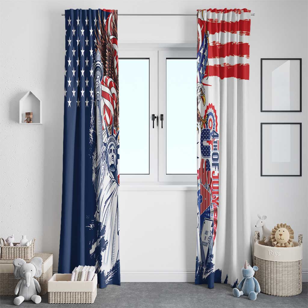 United States 4th Of July Window Curtain USA Eagle Statue Of Librerty
