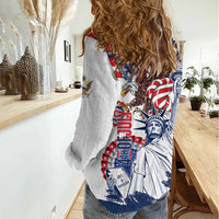 United States 4th Of July Women Casual Shirt USA Eagle Statue Of Librerty