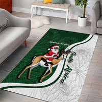 South Africa Christmas In July Area Rug Geseende Kersfees Springbok Black Santa