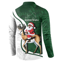 South Africa Christmas In July Button Sweatshirt Geseende Kersfees Springbok Black Santa