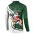 South Africa Christmas In July Button Sweatshirt Geseende Kersfees Springbok Black Santa