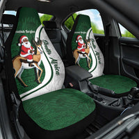 South Africa Christmas In July Car Seat Cover Geseende Kersfees Springbok Black Santa