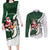 South Africa Christmas In July Couples Matching Long Sleeve Bodycon Dress and Long Sleeve Button Shirt Geseende Kersfees Springbok Black Santa