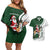 South Africa Christmas In July Couples Matching Off Shoulder Short Dress and Hawaiian Shirt Geseende Kersfees Springbok Black Santa