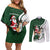 South Africa Christmas In July Couples Matching Off Shoulder Short Dress and Long Sleeve Button Shirt Geseende Kersfees Springbok Black Santa