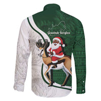 South Africa Christmas In July Family Matching Mermaid Dress and Hawaiian Shirt Geseende Kersfees Springbok Black Santa