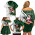 South Africa Christmas In July Family Matching Off Shoulder Short Dress and Hawaiian Shirt Geseende Kersfees Springbok Black Santa